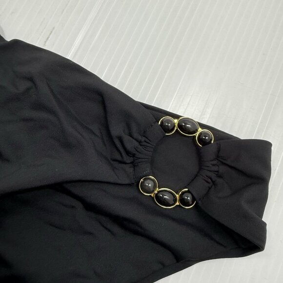 BECCA by Rebecca Virtue Black Marble Canyon Ring Hipster Bikini Bottom S NWT - Picture 5 of 9